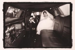 after the ceremony in the Limo