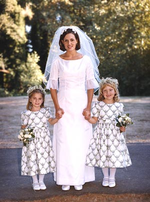 Bride with the flower girls