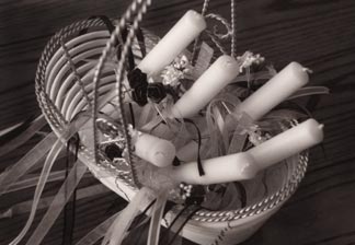 bakset of candles