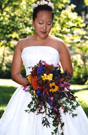Bride and flowers