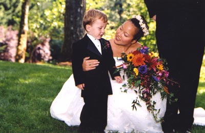 Bride and ring boy